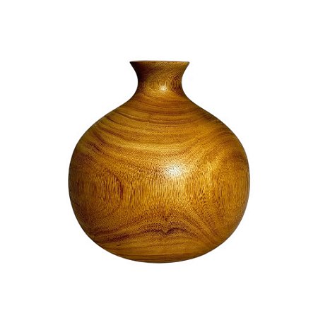 VASO EM MADEIRA WOODEN GRANDE IMPORTADO D18CM X A20CM
