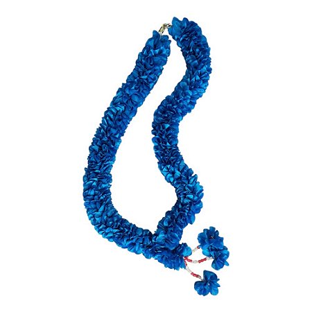 COLAR DECORATIVO IMPORTADO INDONÉSIA FLORAL AZUL D30CM X A60CM