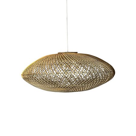 LUMINÁRIA PENDENTE FIBRA IMPORTADA EM RATTAN LEGIAN D60CM X A25CM