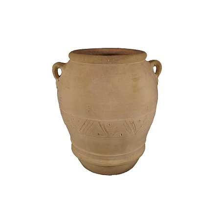 VASO MARROQUINO EM CERAMICA AREIA E ROSA