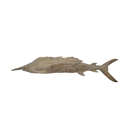 PEIXE DECORATIVO PARA PAREDE EM RESINA MARROM