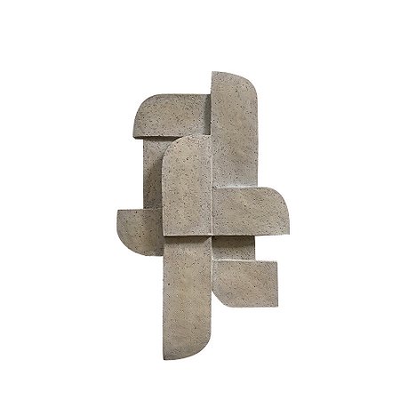 PECA DECORATIVA ABSTRATA PARA PAREEDE EM RESINA CINZA