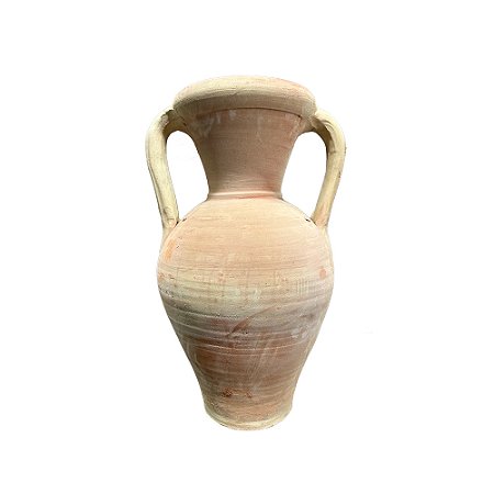VASO MARROQUINO EM CERAMICA AREIA E ROSA