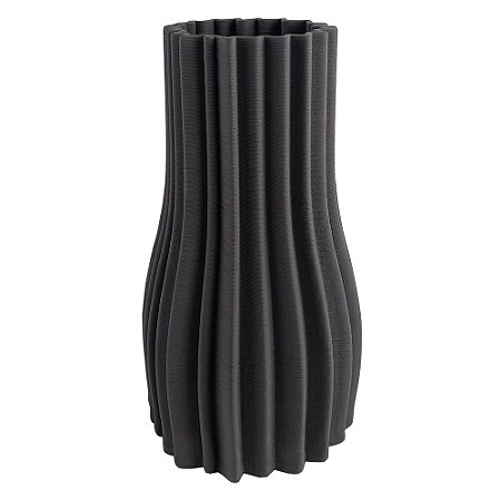 VASO DECORATIVO EM CERAMICA PRETO 3D 20CM X 20CM X 35CM