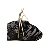 PECA DECORATIVA DE METAL E OBSIDIANA DOURADA E PRETA