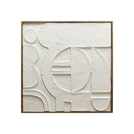 QUADRO DECORATIVO COM DETALHE 3D BRANCO