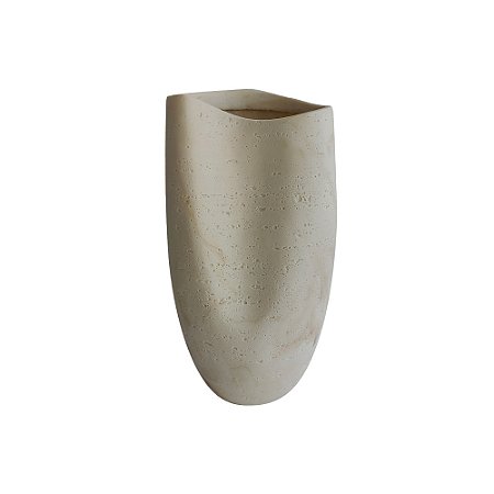 VASO DECORATIVO EM RESINA BEGE TEXTURIZADO