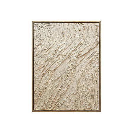 QUADRO DECORATIVO COM DETALHES EM RELEVO BEGE