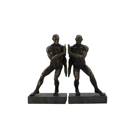 PORTA LIVROS EM RESINA HOMENS BRONZE 2 PCS