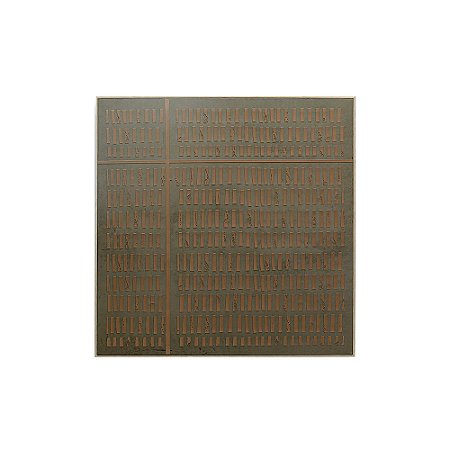 QUADRO DECORATIVO COM DETALHES EM RELEVO PRETO E MARROM