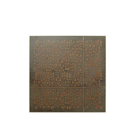 QUADRO DECORATIVO COM DETALHES EM RELEVO PRETO E MARROM