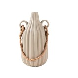 VASO DE CERAMICA COM CORDA CREME