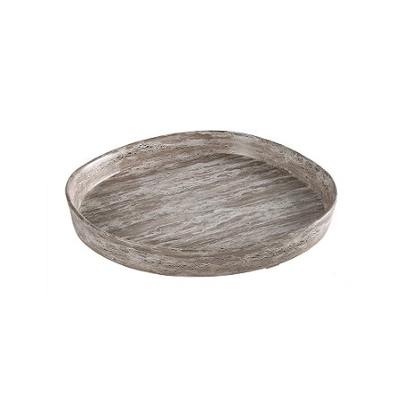 CENTRO DE MESA DECORATIVO EM CERAMICA CINZA MARMORIZADO