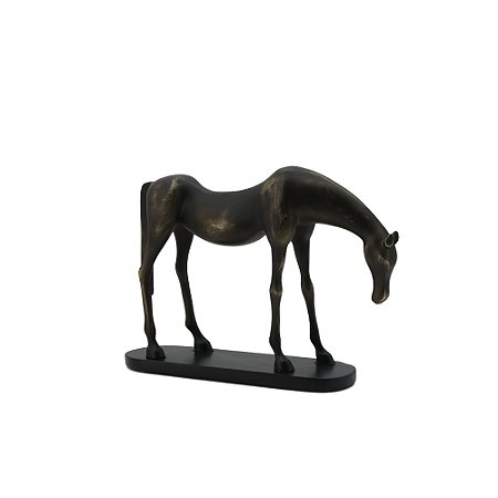 CAVALO DECORATIVO EM RESINA BRONZE