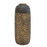 VASO DE CERAMICA PRETO COM DOURADO