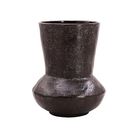 VASO DECORATIVO EM CERAMICA MARROM