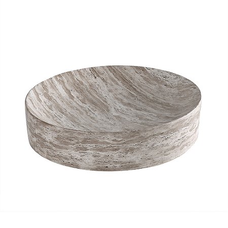 CENTRO DE MESA DECORATIVO EM CERAMICA CINZA MARMORIZADO