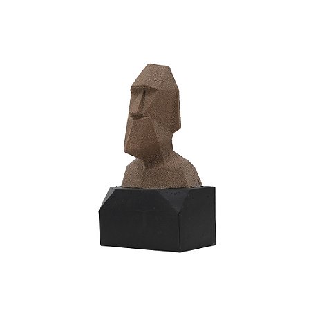 PECA DECORATIVA BUSTO EM RESINA MARRROM