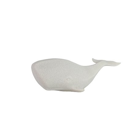 BALEIA DECORATIVA EM RESINA E QUARTZO BRANCO
