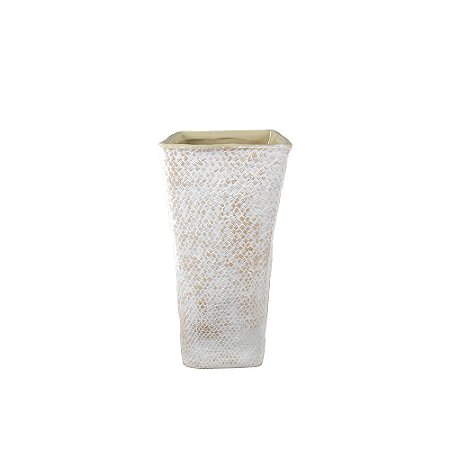 VASO DECORATIVO EM CERAMICA BRANCO