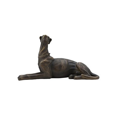 CACHORRO DECORATIVO EM RESINA BRONZE