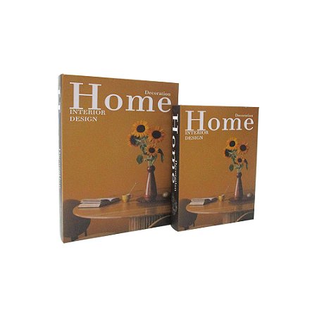 CJ DE LIVROS CAIXA HOME INTERIOR DESIGN AMARELO E PRETO 2PCS