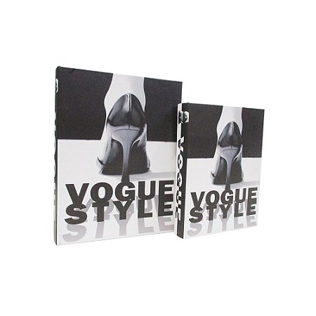 CJ DE LIVROS CAIXA VOGUE STYLE PRETO E BRANCO 2PCS