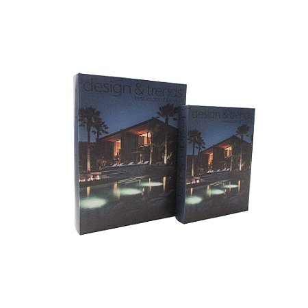 CJ DE LIVROS CAIXA DESIGN & TRENDS AZUL E PRETO 2PCS