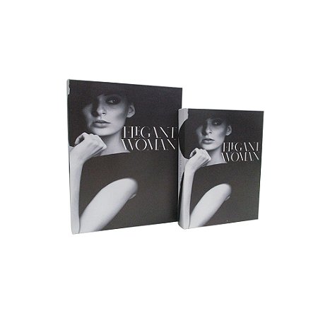 CJ DE LIVROS CAIXA ELEGANT WOMAN PRETO E BRANCO 2PCS