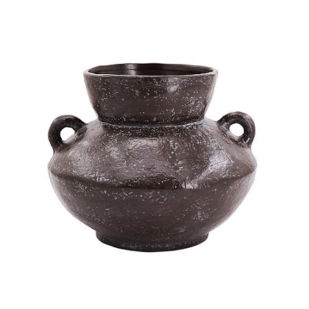VASO DECORATIVO EM CERAMICA MARROM