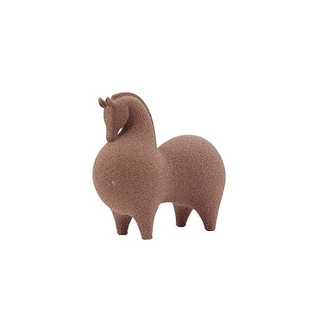CAVALO DECORATIVO EM RESINA MARROM