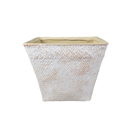 VASO DECORATIVO EM CERAMICA BRANCO