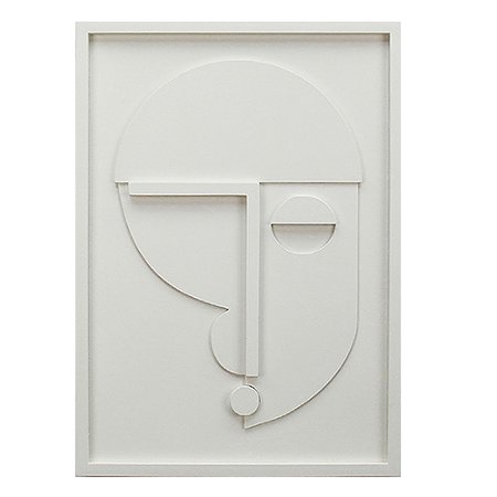 QUADRO DECORATIVO EM MADEIRA 3D BRANCO 50X70X2.5