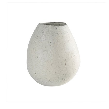VASO DECORATIVO EM CERAMICA BRANCO COM DETALHES BEGE