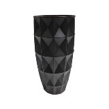 VASO DECORATIVO EM VIDRO - PRETO - 17X17X32,5CM