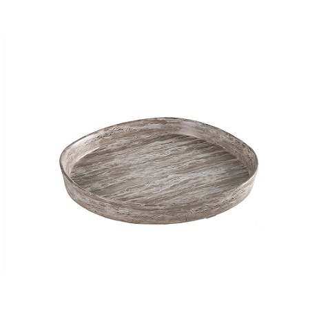 CENTRO DE MESA DECORATIVO EM CERAMICA CINZA MARMORIZADO