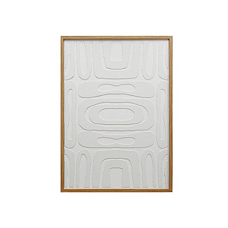 QUADRO DECORATIVO COM DETALHES EM RELEVO BRANCO