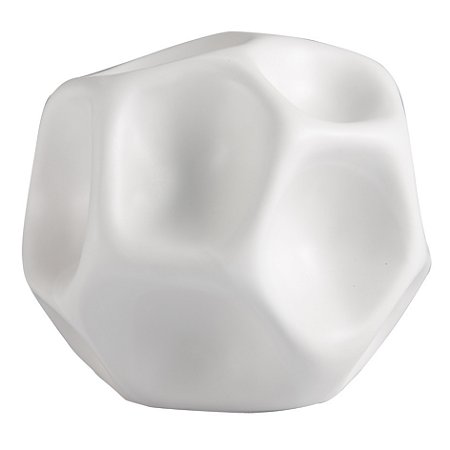 PECA DECORATIVA EM CERAMICA BRANCA