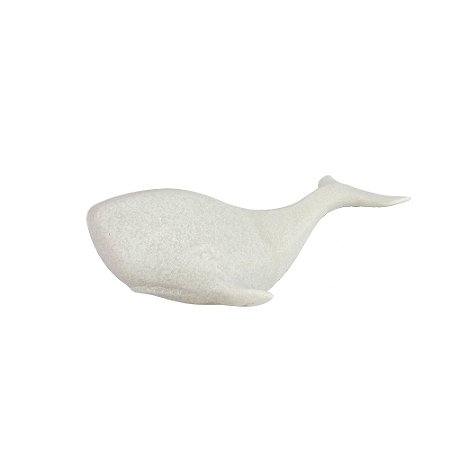 BALEIA DECORATIVA EM RESINA E QUARTZO BRANCO