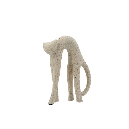 GATO DECORATIVO EM RESINA AREIA
