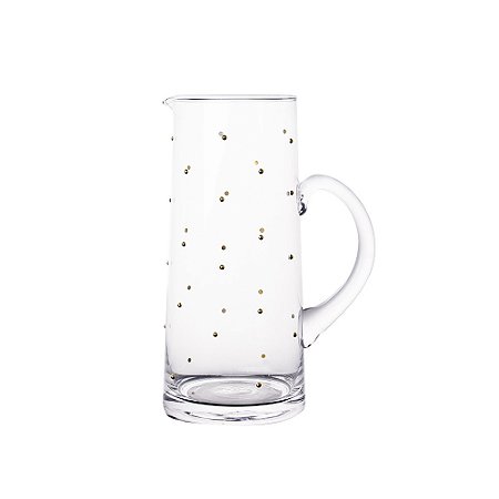 JARRA EM VIDRO TRANSPARENTE COM PONTOS DOURADOS - 1500ML