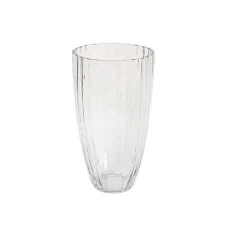 VASO DECORATIVO EM VIDRO TRANSPARENTE
