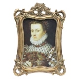 PORTA RETRATO EM RESINA DOURADO ENVELHECIDO