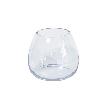 VASO DECORATIVO EM VIDRO TRANSPARENTE