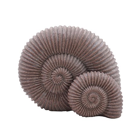 PECA DECORATIVA CONCHAS EM RESINA CINZA