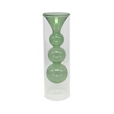VASO DE VIDRO DUPLO TRANSPARENTE E VERDE