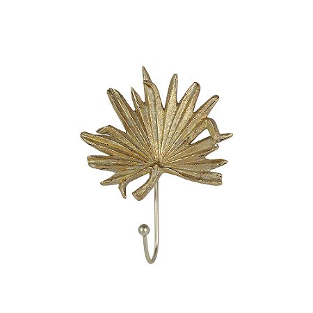 CABIDE DE FOLHA EM RESINA DOURADO