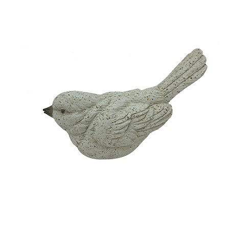 PASSARO NA DECORATIVO EM RESINA BEGE