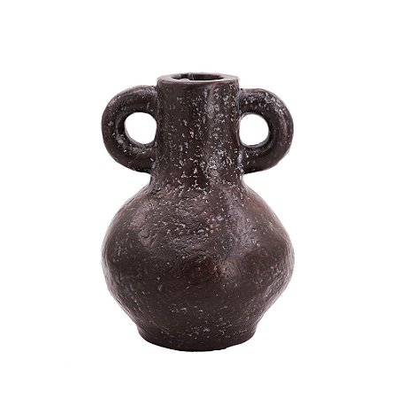 VASO DECORATIVO EM CERAMICA MARROM