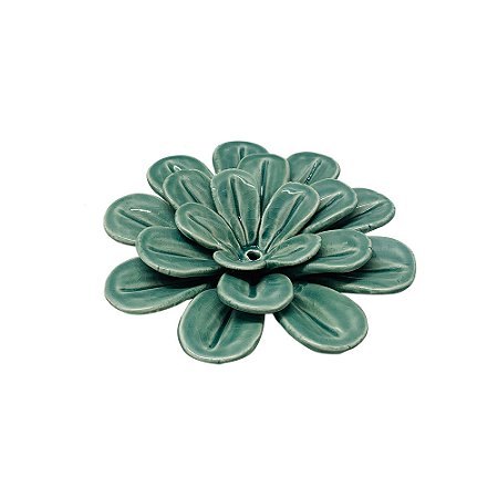 FLOR DECORATIVA EM CERAMICA VERDE
